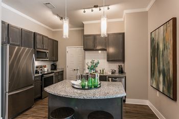 Fully equipped kitchen with stainless steel appliances